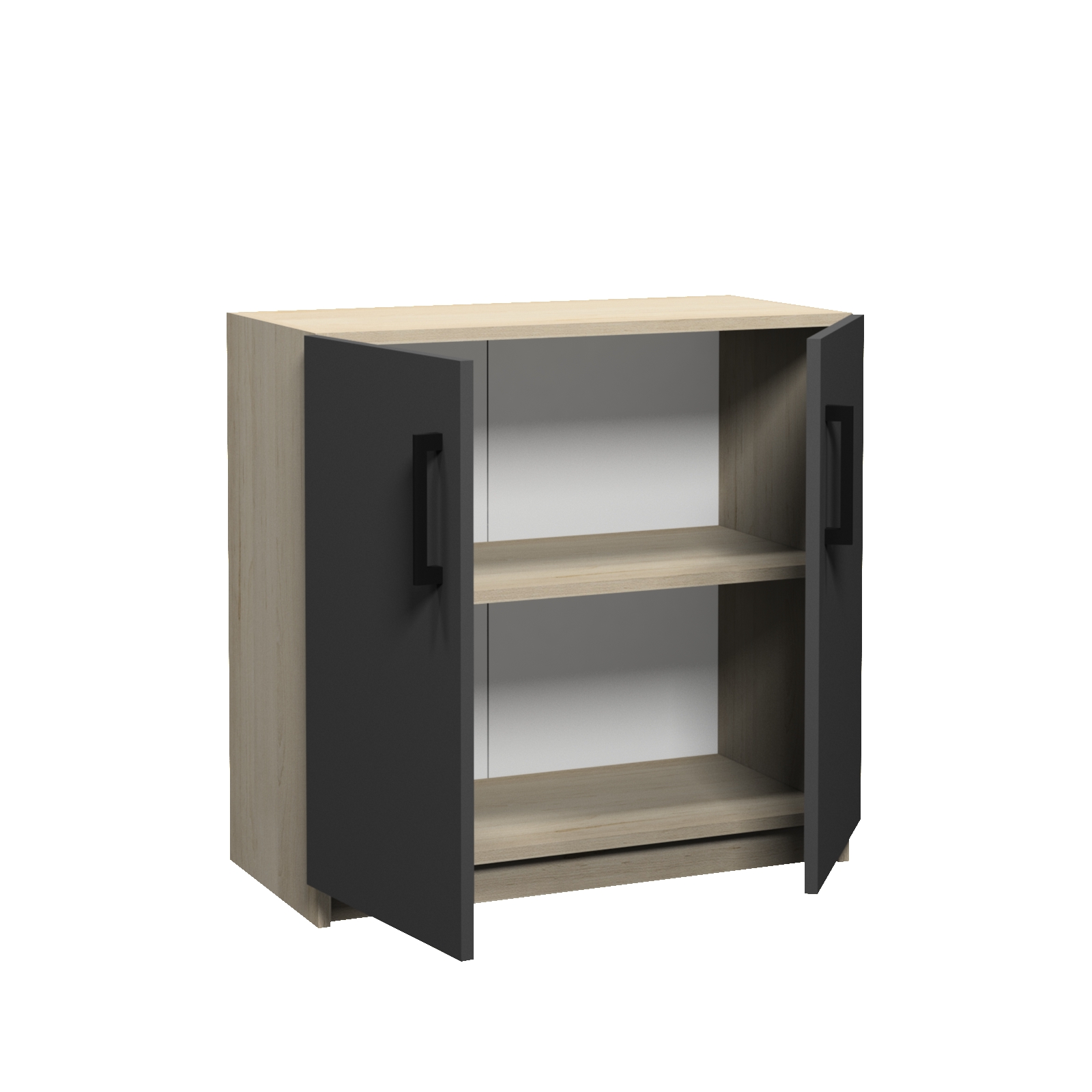 Тумба закрита, 2-дверна з полицями, АЛМАНТ, 800х370х780 мм.